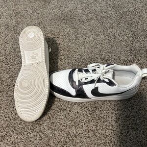Black and White Nike Dunks. Size 13, has DIY black coloring. Good condition